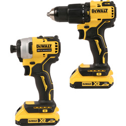 DeWalt / DeWalt DCK2062D2T-GB 18V XR Brushless Compact Combi Drill & Impact Driver Twin Pack 2 x 2.0Ah