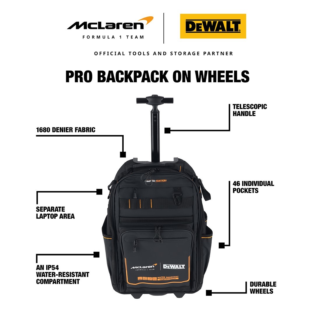 DeWalt X McLaren Wheeled Backpack